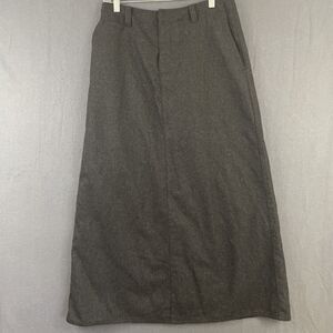 Eddie Bauer Women's 6 Charcoal Grey Wool Blend Long A-Line Skirt Academia Lined